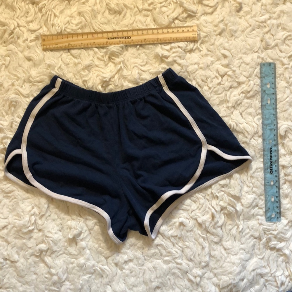 Comfy blue shorts with white striped sides